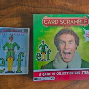 NIP NEW Still Sealed Elf Card Scramble Board Game AND DVD Movie Will Ferrell